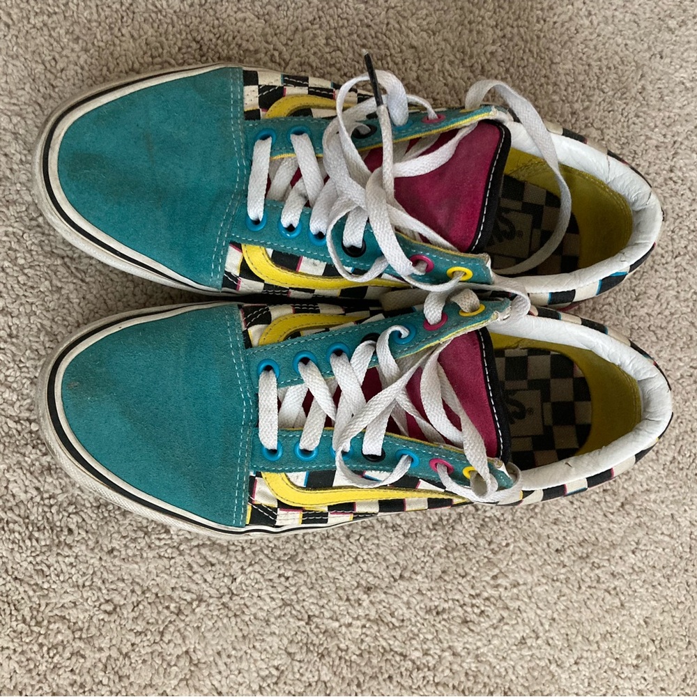 Vans Blue and Pink Skate Sneakers